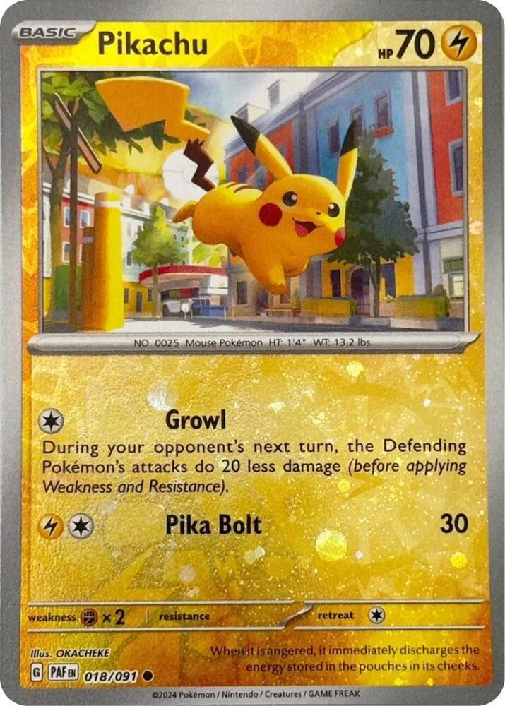 Paldean Fates Pikachu [Reverse-Cosmos-Holo] Pokémon card